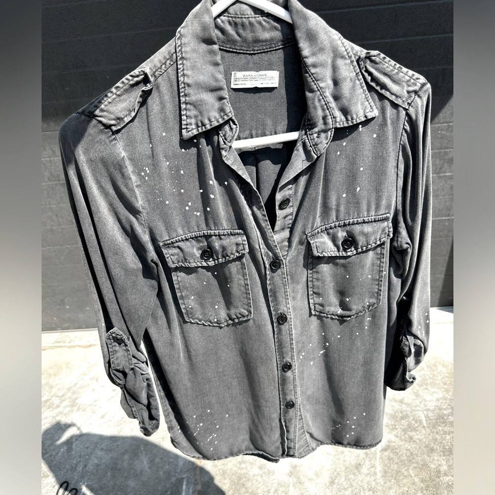 Zara Woman Denim Collection Button Down shirt